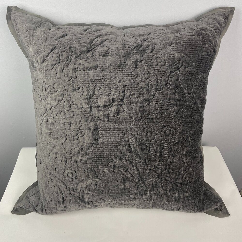 Arhaus Roane Throw Pillow 20"x20" Gray Cotton Linen